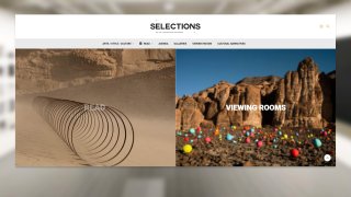 Selections Arts Magazine - Home page layout with big internal links